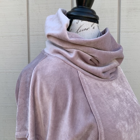 MIA & Tess Ribbed Velour Cowl Neck Tunic - Light Dusty Mauve - Picture 9 of 13